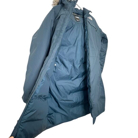 North Face Arctic Down HyVent Parka in Turquoise Size Medium - Picture 2 of 10